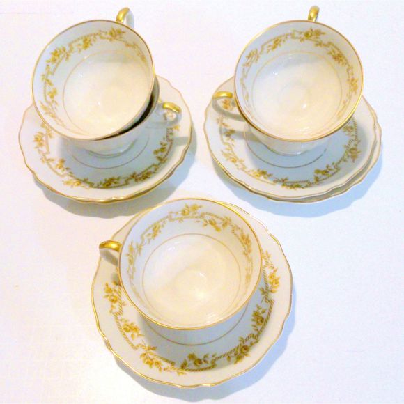 Set of 5 Franconia Krautheim Selb Bavaria China FR23 Cup and Saucers - Picture 3 of 5